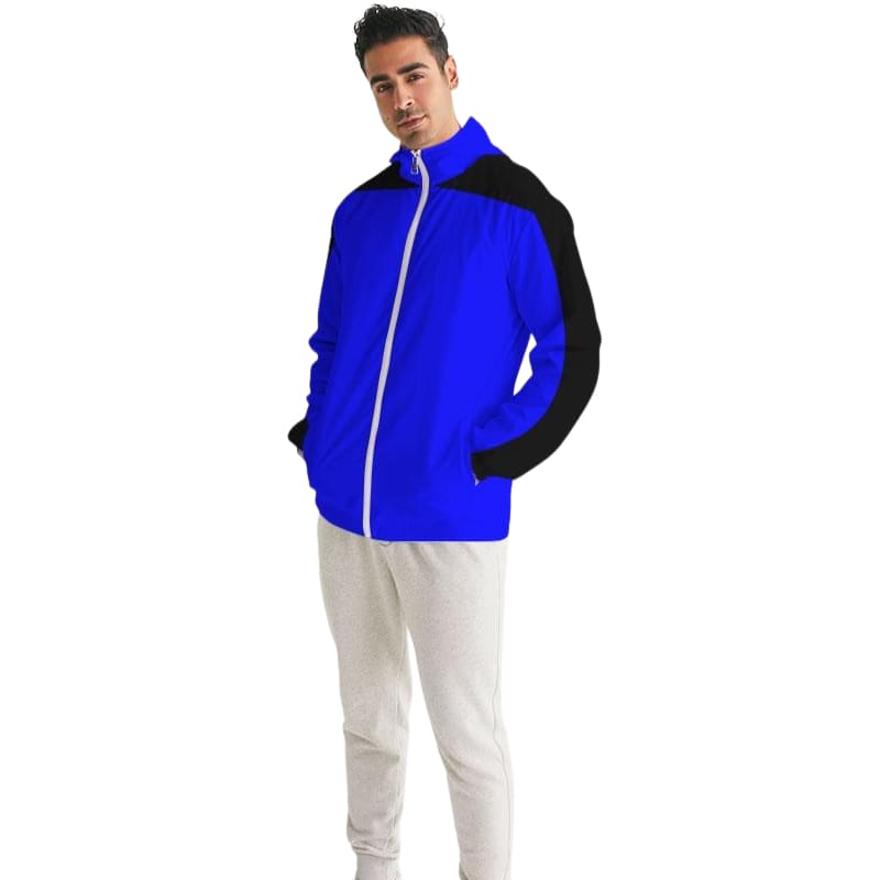 Mens Hooded Windbreaker - Royal Blue Water Resistant Jacket - Mens | Jackets