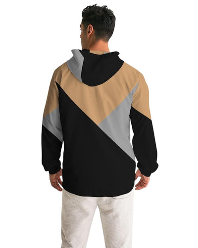 Mens Hooded Windbreaker - Tricolor Water Resistant Jacket - Mens | Jackets