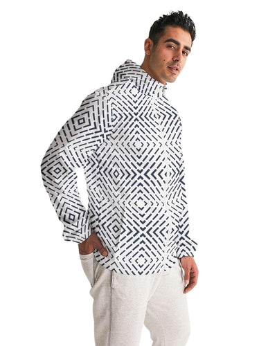 Mens Hooded Windbreaker - White Casual/sports Water Resistant Jacket - Jjzg0x