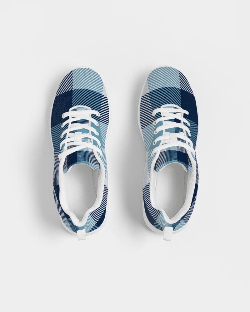 Mens Sneakers Blue Plaid Low Top Canvas Running Shoes - Mens | Sneakers