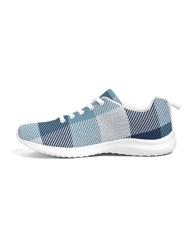 Mens Sneakers Blue Plaid Low Top Canvas Running Shoes - Mens | Sneakers