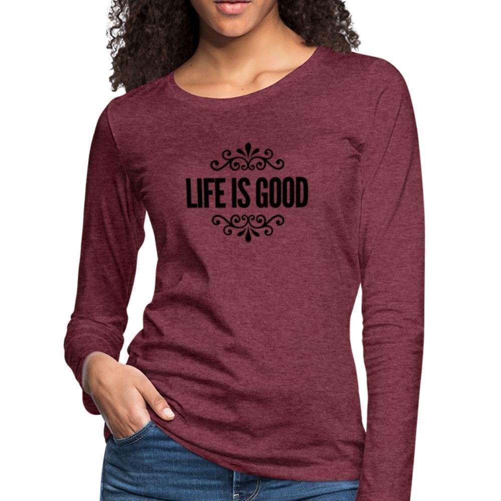 Womens Long Sleeve Graphic Tee Life is Good Print - Womens | T-Shirts | Long