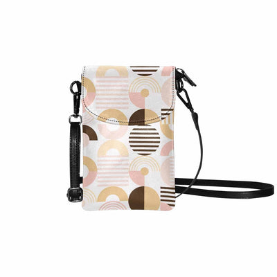 Small Cell Phone Purse Beige And Pink Geometric Print - S5657 - Bags | Wallets