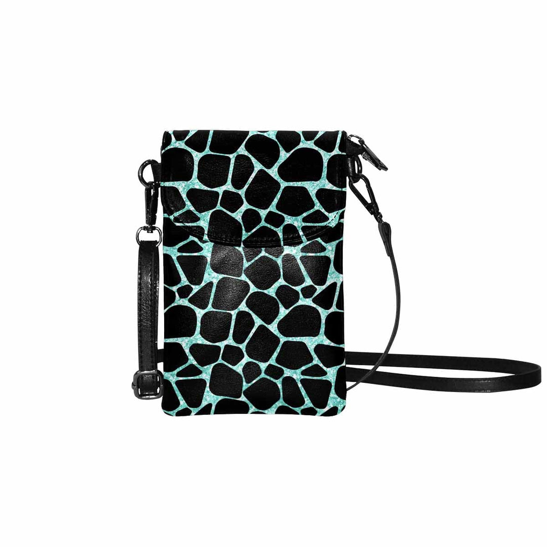 Crossbody Bag Cell Phone Purse Black and Green Pattern - Cp641 - Bags