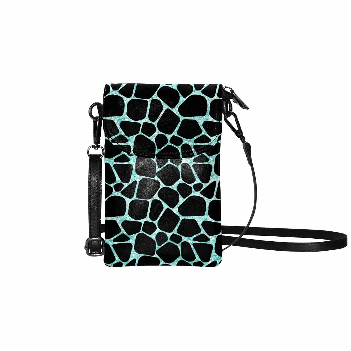 Crossbody Bag Cell Phone Purse Black And Green Pattern - Cp641 - Bags