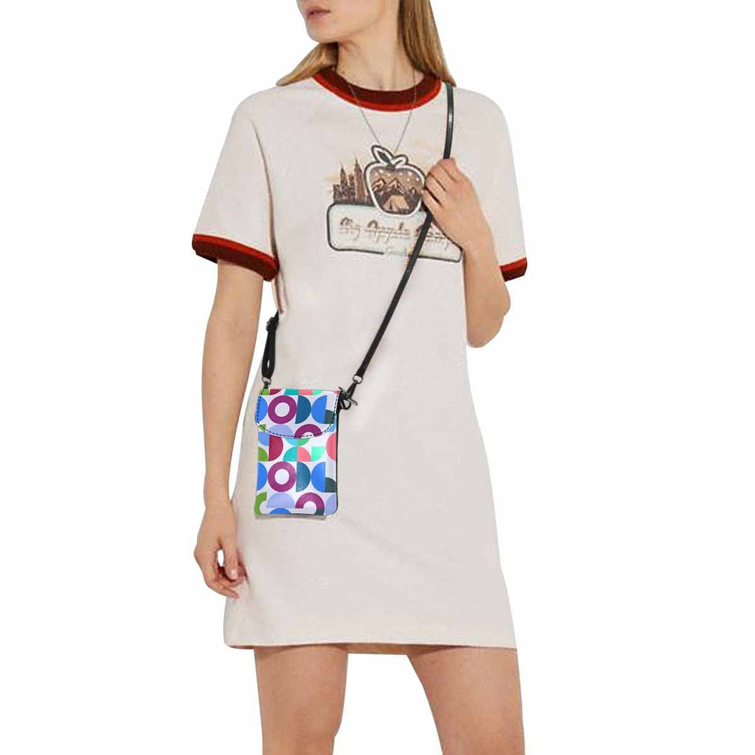 Small Cell Phone Purse Multicolor Abstract Illustration - Crossbody Bags