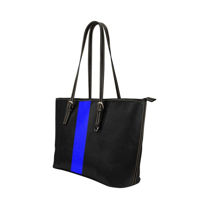 Large Leather Tote Shoulder Bag - Black and Blue B6008408 - Bags | Leather Tote