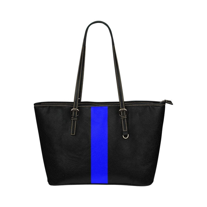 Large Leather Tote Shoulder Bag - Black and Blue B6008408 - Bags | Leather Tote