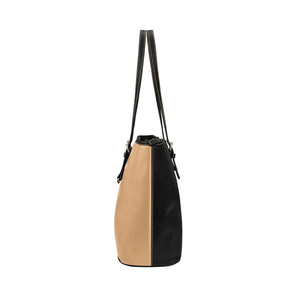 Large Leather Tote Shoulder Bag - Black and Brown B6008404 - Bags | Leather