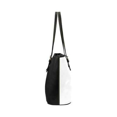 Large Leather Tote Shoulder Bag - Black And White B6008399 - Bags | Leather