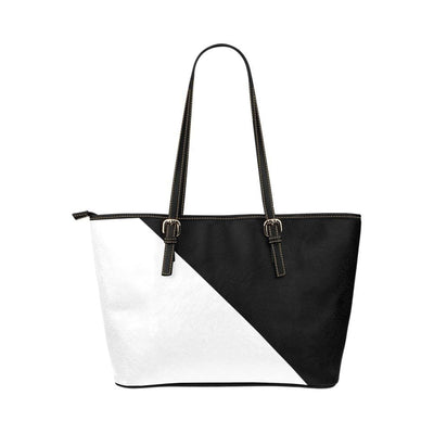 Large Leather Tote Shoulder Bag - Black And White B6008399 - Bags | Leather