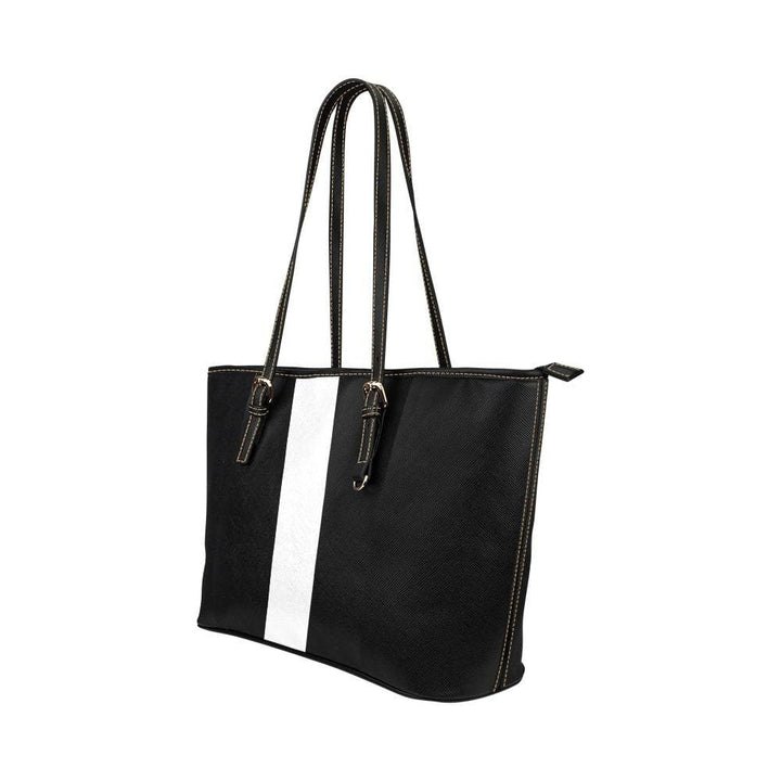 Large Leather Tote Shoulder Bag - Black and White B6008429 - Bags | Leather