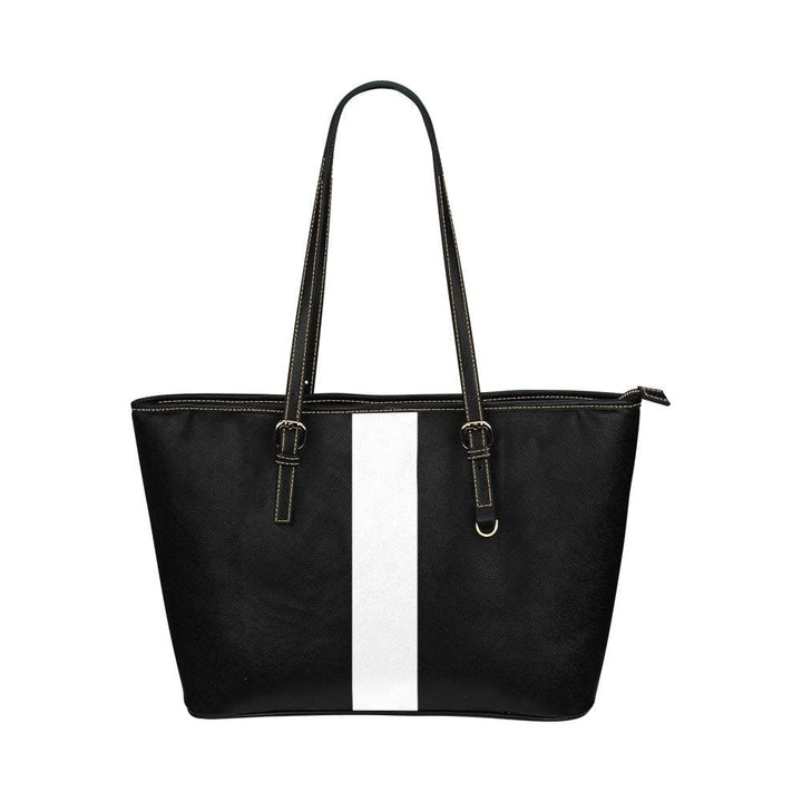 Large Leather Tote Shoulder Bag - Black and White B6008429 - Bags | Leather