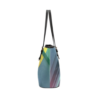 Large Leather Tote Shoulder Bag - Blue Abstract Pattern B3554479 - Bags |