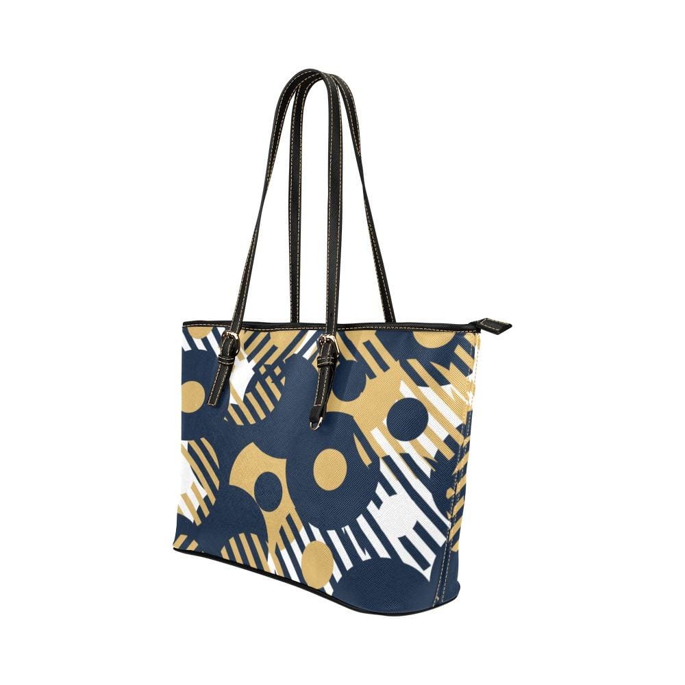 Large Leather Tote Shoulder Bag - Blue and Gold B6008798 - Bags | Leather Tote