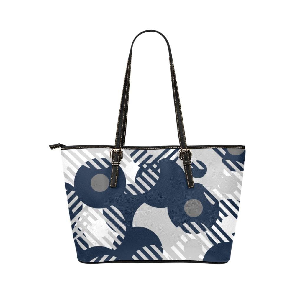 Large Leather Tote Shoulder Bag - Blue and Grey B6008794 - Bags | Leather Tote