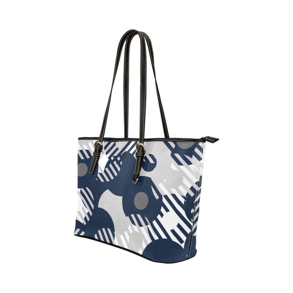 Large Leather Tote Shoulder Bag - Blue and Grey B6008794 - Bags | Leather Tote