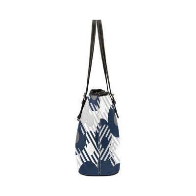Large Leather Tote Shoulder Bag - Blue And Grey B6008794 - Bags | Leather Tote