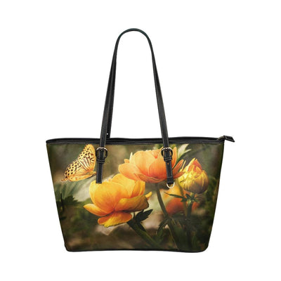 Large Leather Tote Shoulder Bag - Floral Butterfly B3554959 - Bags | Leather