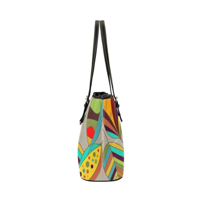 Large Leather Tote Shoulder Bag - Floral Multicolor illustration - Bags
