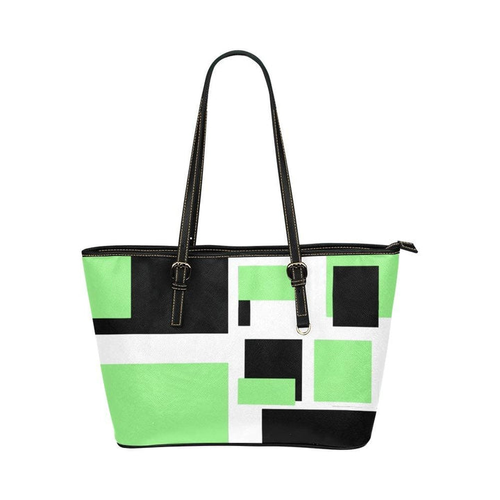 Large Leather Tote Shoulder Bag - Tricolor Black B6008389 - Bags/Leather Tote
