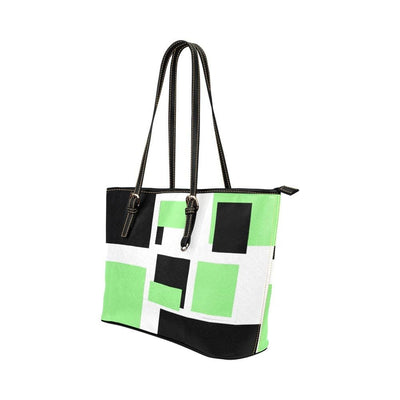 Large Leather Tote Shoulder Bag - Tricolor Black B6008389 - Bags | Leather Tote