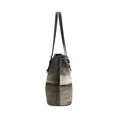 Large Leather Tote Shoulder Bag - Vintage Grey Elephant B5775508 - Bags |