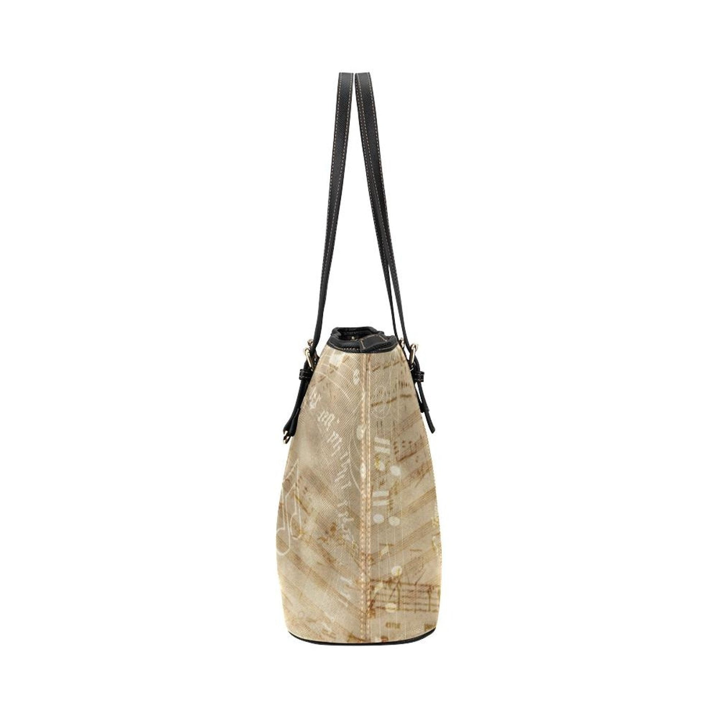 Large Leather Tote Shoulder Bag - Tote Bagstan Musical Notes Design Tote Bag
