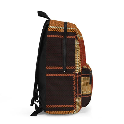 Backpack - Large Water-resistant Bag Brown And Tan Checkered Squares - Bags