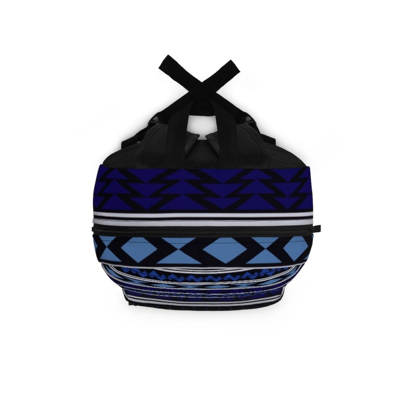 Backpack - Large Water-resistant Bag Navy Blue Black Multicolor Aztec Tribal -