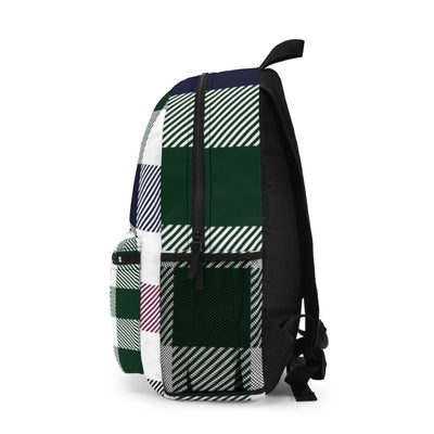 Backpack - Large Water-resistant Bag Red Blue Multicolor Plaid - Bags