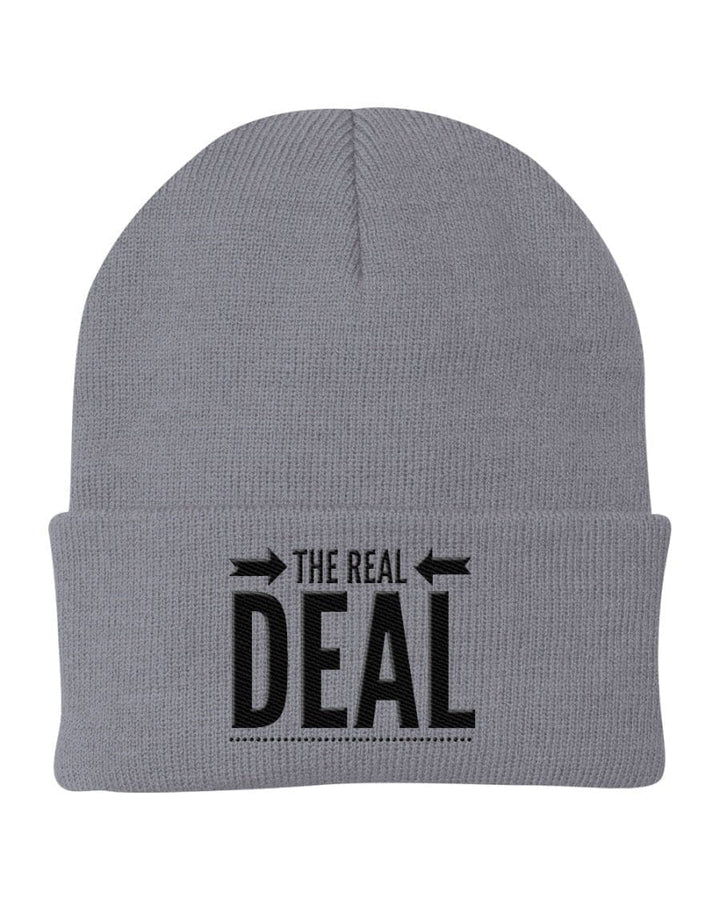 Beanie Cap - the Real Deal Embroidered Graphic / Cuffed Knit Hat - Unisex