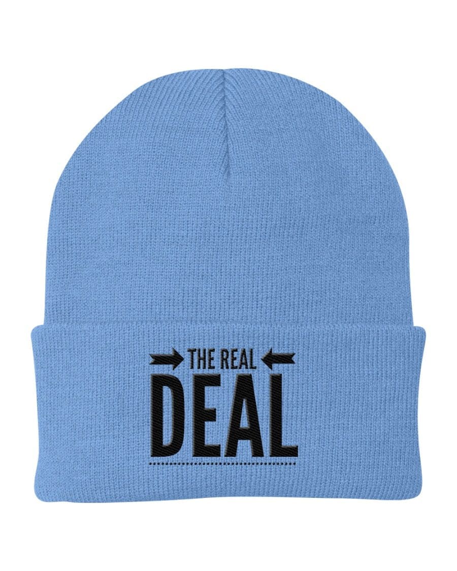 Beanie Cap - The Real Deal Embroidered Graphic / Cuffed Knit Hat - Unisex |