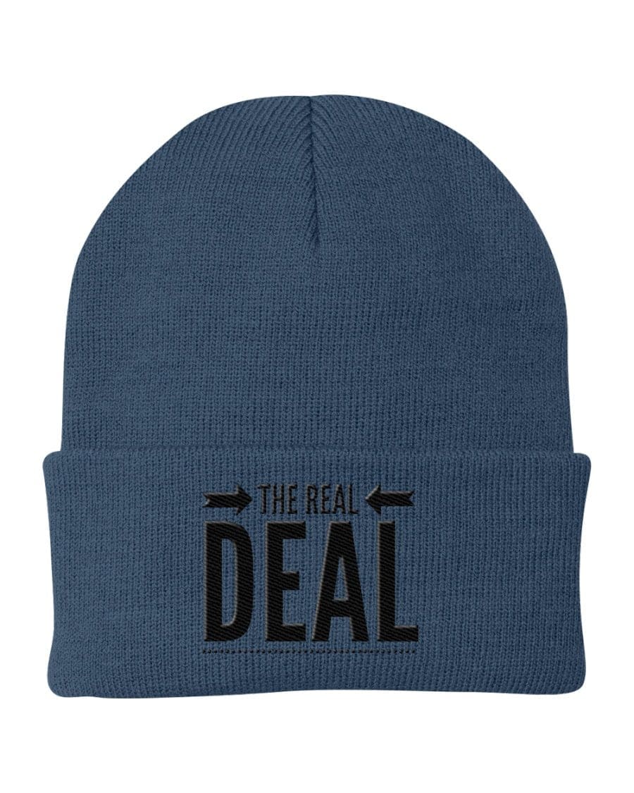 Beanie Cap - the Real Deal Embroidered Graphic / Cuffed Knit Hat - Unisex