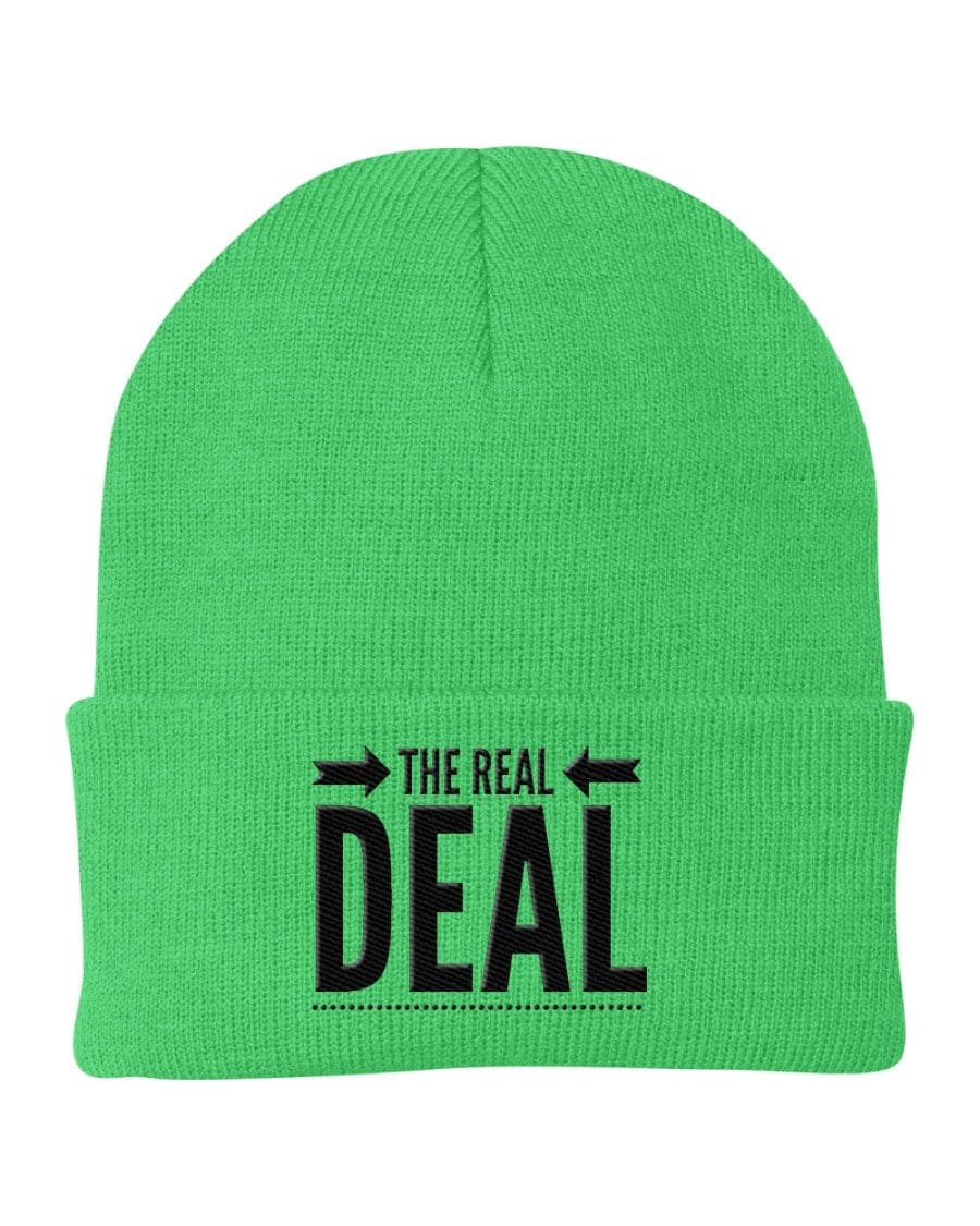 Beanie Cap - the Real Deal Embroidered Graphic / Cuffed Knit Hat - Unisex