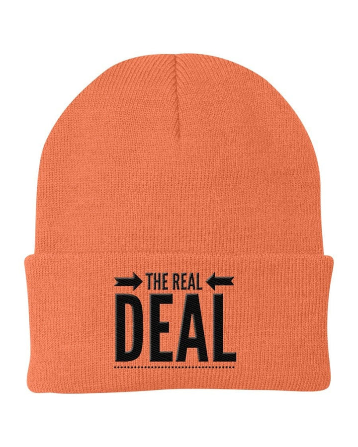 Beanie Cap - the Real Deal Embroidered Graphic / Cuffed Knit Hat - Unisex