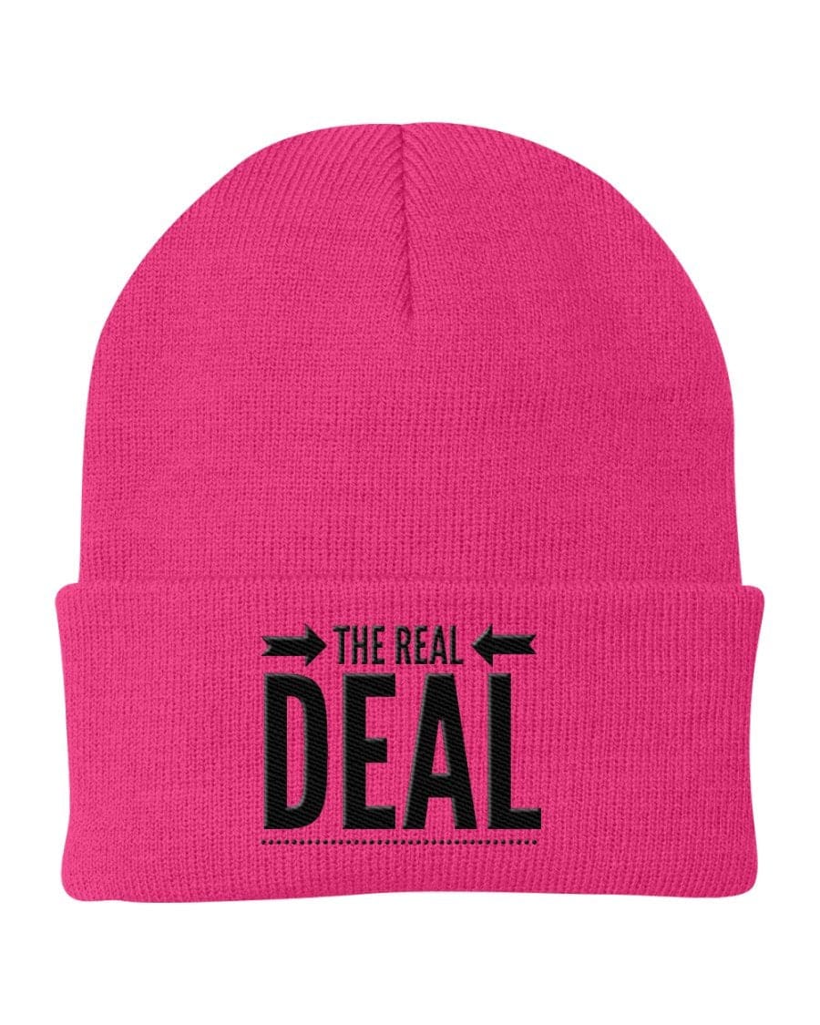 Beanie Cap - the Real Deal Embroidered Graphic / Cuffed Knit Hat - Unisex