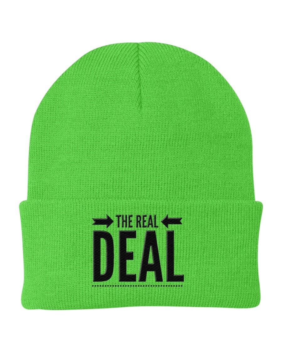 Beanie Cap - the Real Deal Embroidered Graphic / Cuffed Knit Hat - Unisex