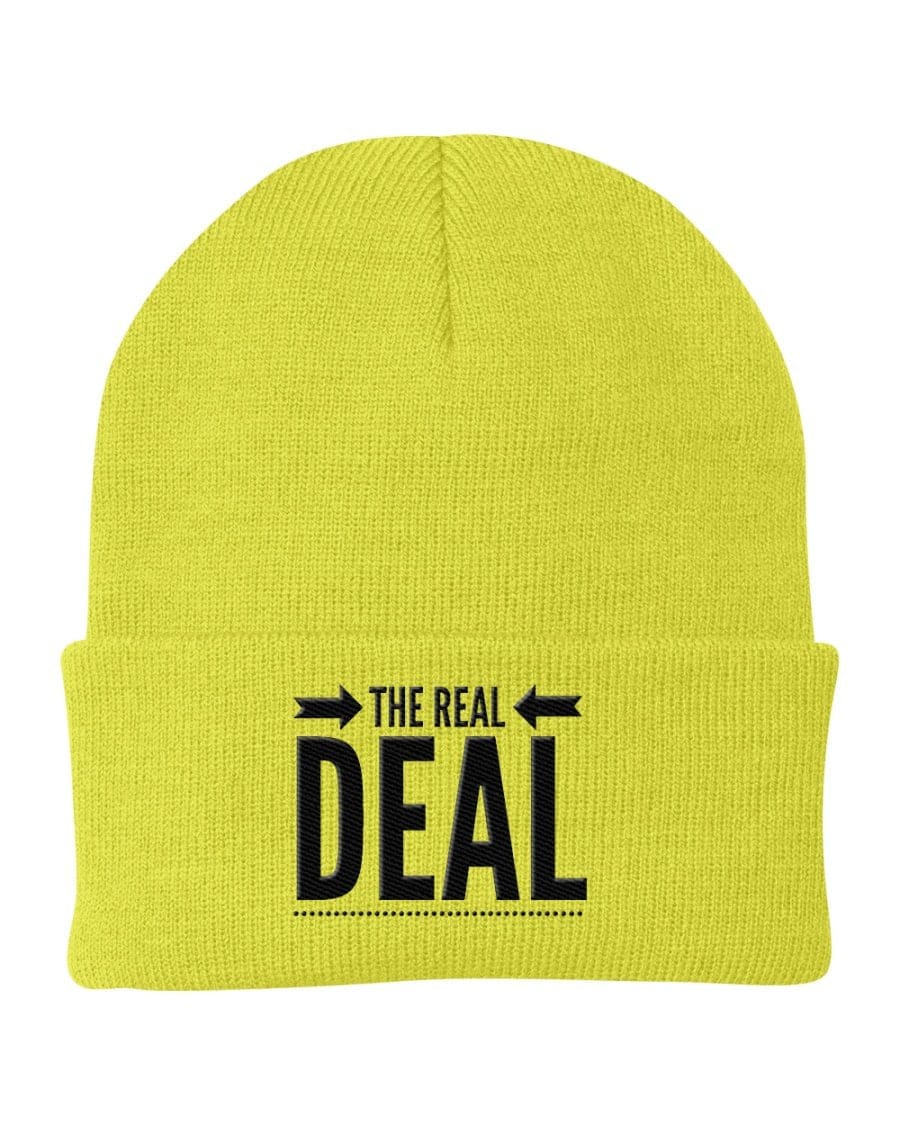 Beanie Cap - the Real Deal Embroidered Graphic / Cuffed Knit Hat - Unisex