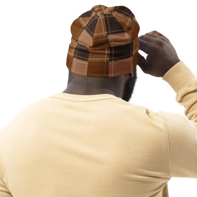 Beanie Hat - Brown Checker Slouchy Beanie Men/women - Unisex | Beanie Hats