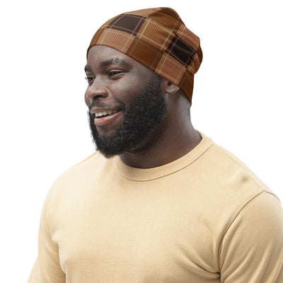 Beanie Hat - Brown Checker Slouchy Beanie Men/women - Unisex | Beanie Hats