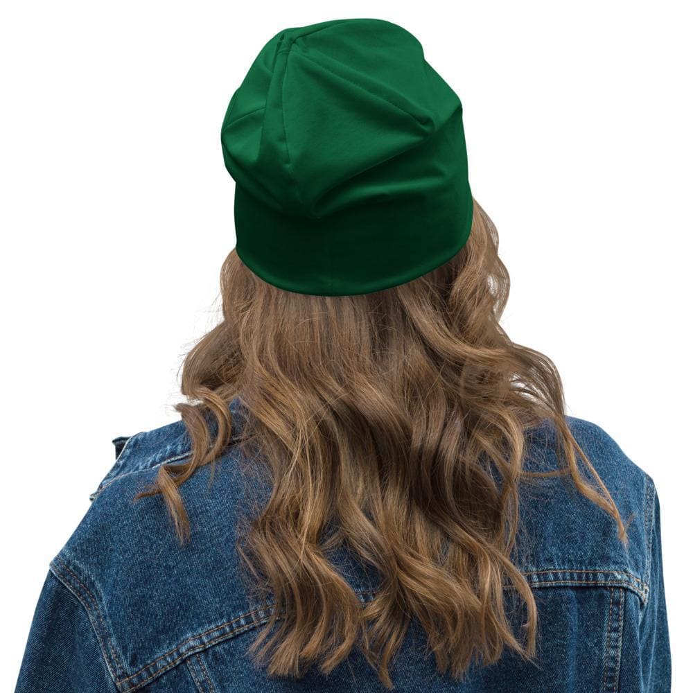 Beanie Hat - Dark Green Slouchy Beanie Prayer Warrior Print Men/women - Unisex