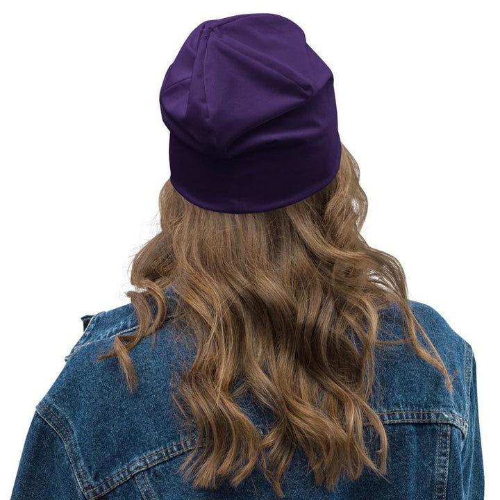 Beanie Hat - Purple Slouchy Beanie Prayer Warrior Print Men/women - Unisex