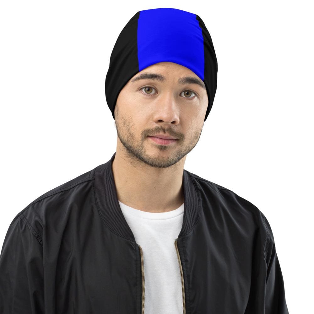 Beanie Hat - Royal Blue & Black Slouchy Beanie Men/women - Unisex | Beanie Hats