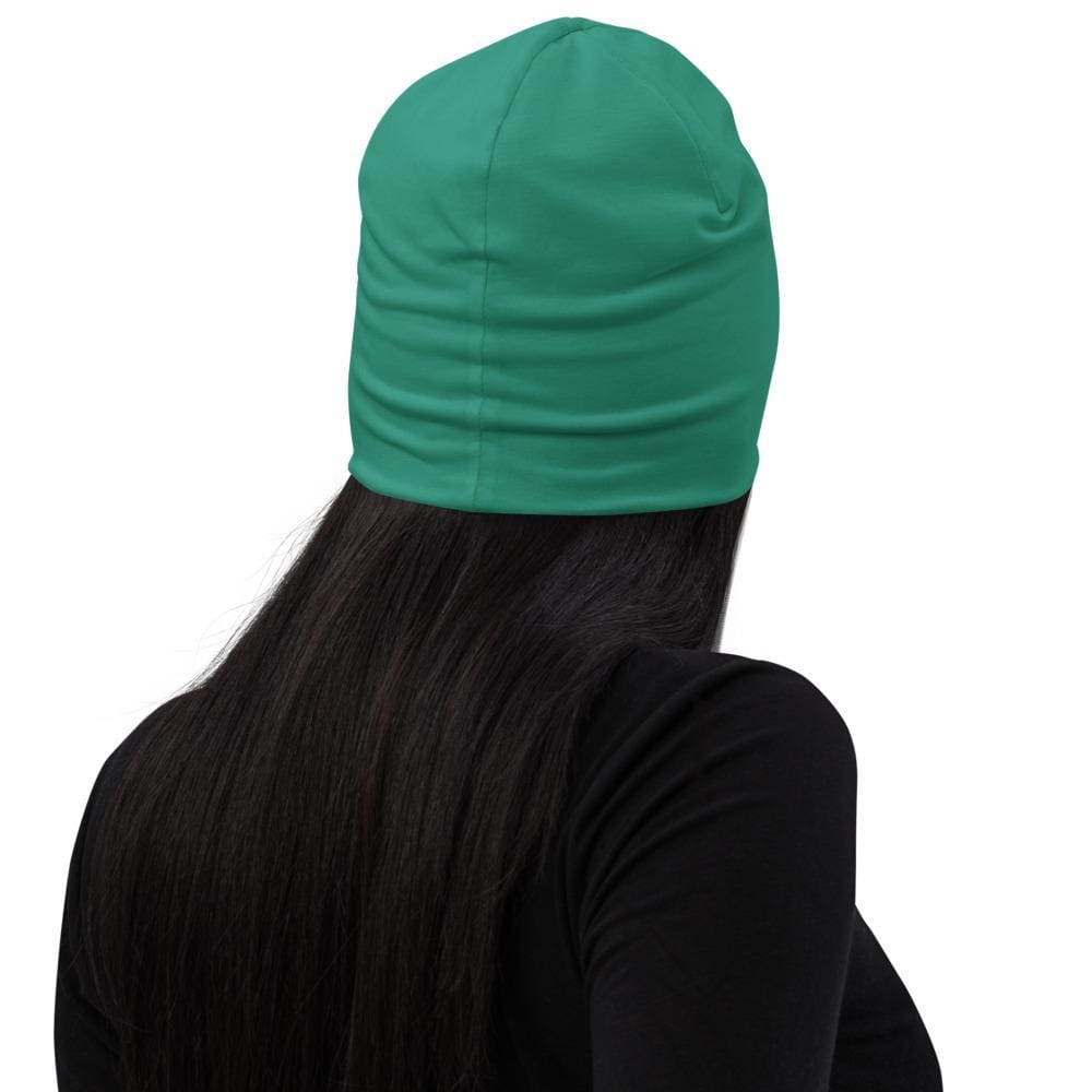Beanie Hat - Teal Green Slouchy Beanie Prayer Warrior Print Men/women - Unisex