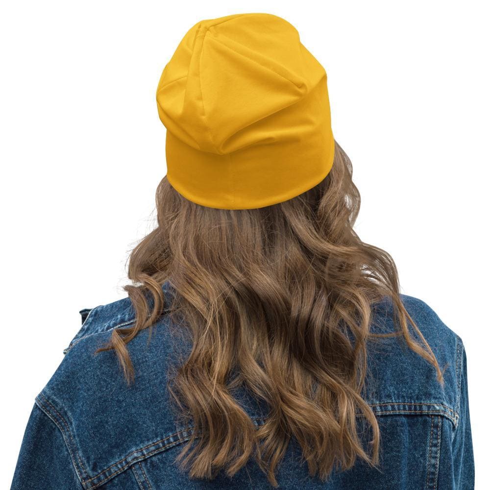 Beanie Hat - Yellow Slouchy Beanie Prayer Warrior Print Men/women - Unisex