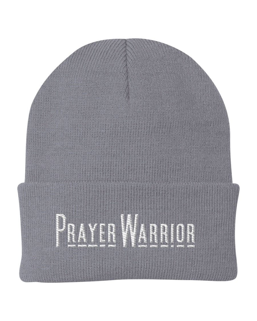 Beanie Knit Hat - Prayer Warrior Embroidered Hat - Unisex | Embroidered Knit