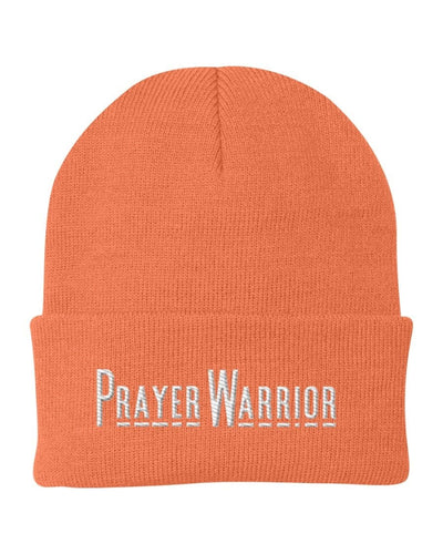 Beanie Knit Hat - Prayer Warrior Embroidered Hat - Unisex | Embroidered Knit