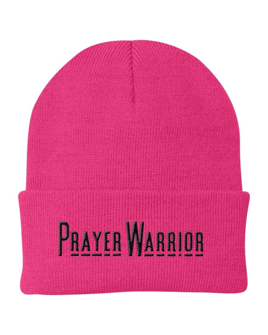 Beanie Knit Hat Prayer Warrior Embroidered Hat - Unisex | Embroidered Knit Hats