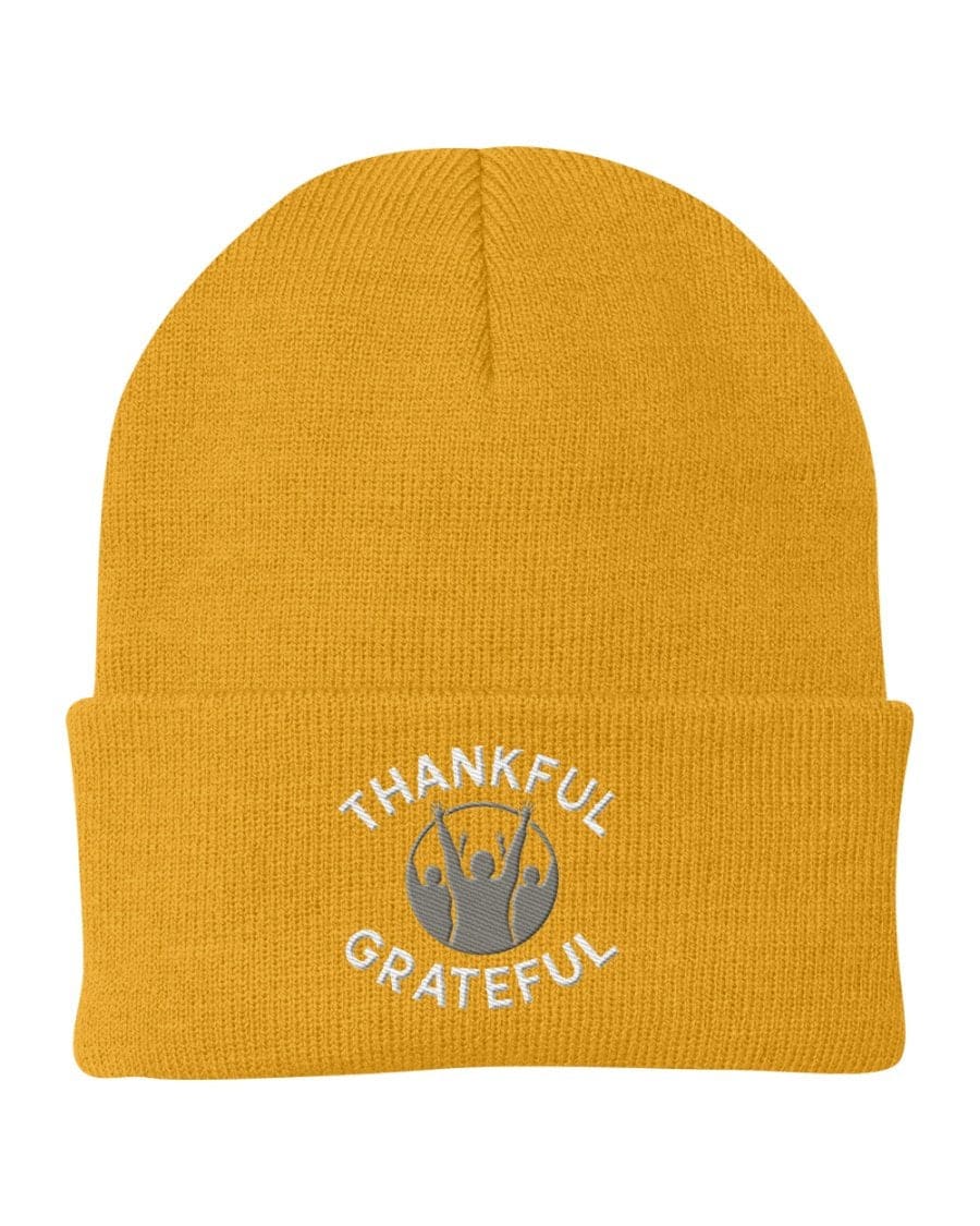 Beanie Knit Hat - Thankful Grateful Inspirational Winter Cap - Unisex